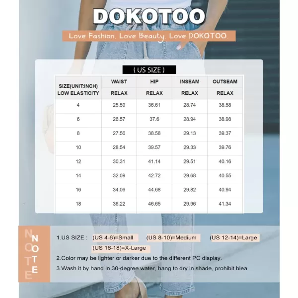 Dokotoo Women's Patchwork Destroyed Raw Hem Jeans Ripped Hole Boyfriend Denim Pants