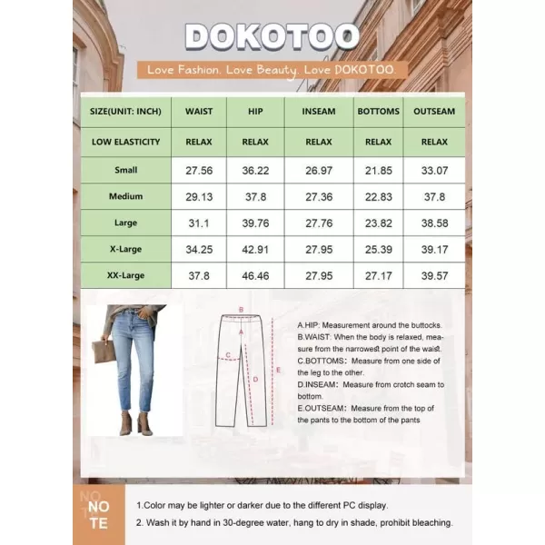 Dokotoo Women's Patchwork Destroyed Raw Hem Jeans Ripped Hole Boyfriend Denim Pants