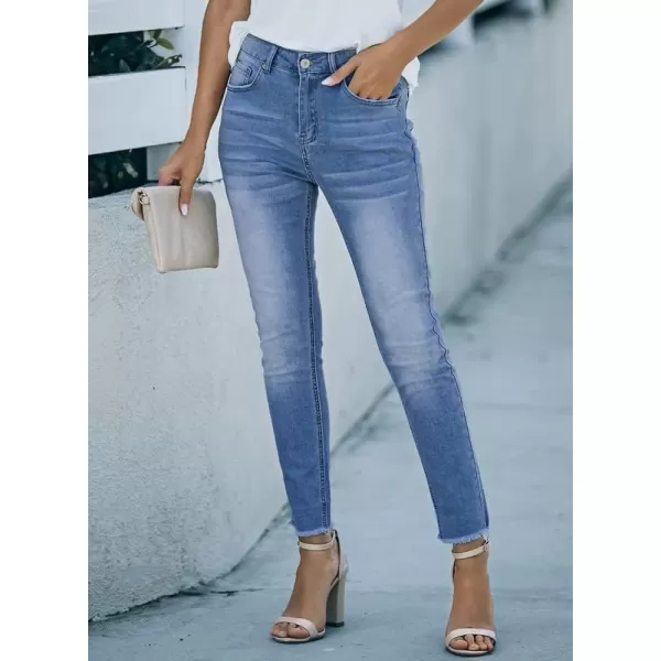 Dokotoo Women's Patchwork Destroyed Raw Hem Jeans Ripped Hole Boyfriend Denim Pants