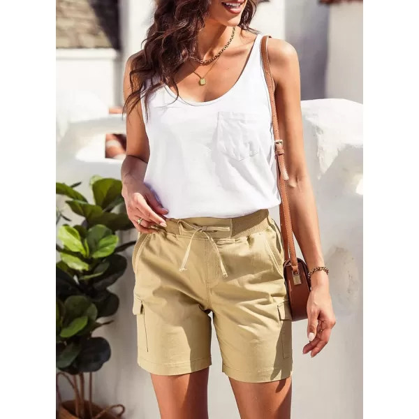 Dokotoo Womens Relaxed Fit High Waist Casual 4 Pocketed 2023 Hiking Outdoor Summer Shorts S-XL