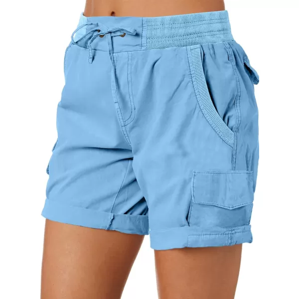 Dokotoo Womens Relaxed Fit High Waist Casual 4 Pocketed 2023 Hiking Outdoor Summer Shorts S-XL