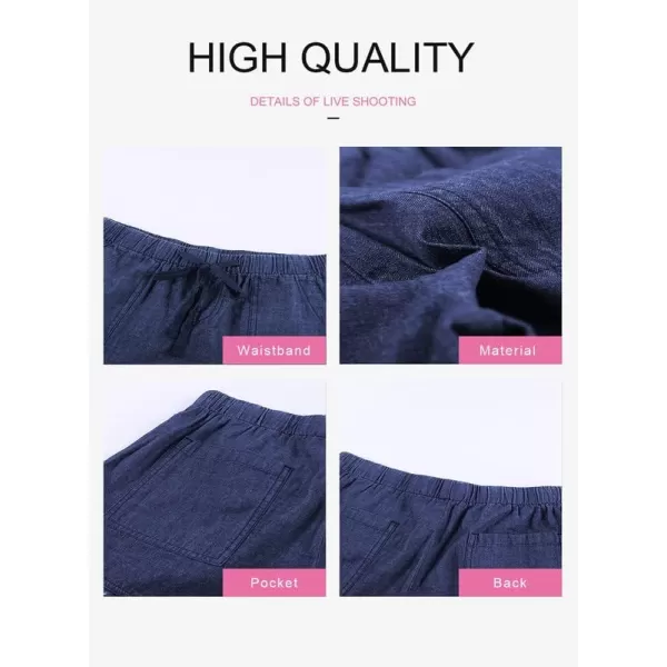 Dokotoo Womens Summer Drawstring Pocketed Frayed Tencel Jean Denim Shorts