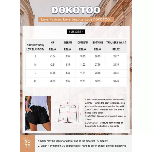 Dokotoo Womens Summer Drawstring Pocketed Frayed Tencel Jean Denim Shorts