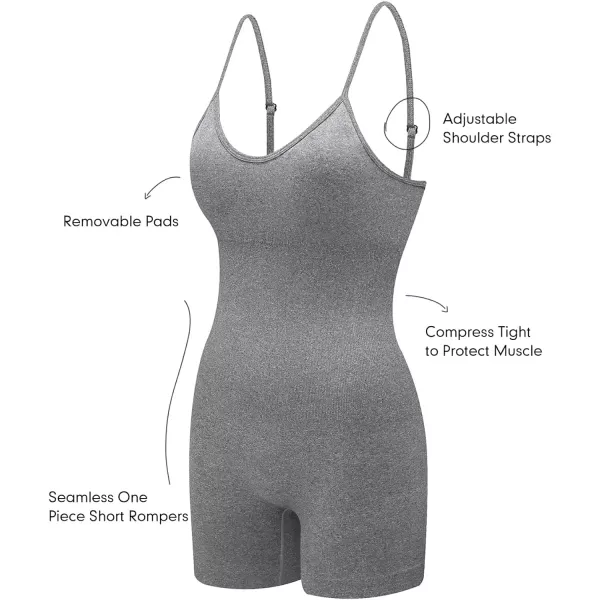 Dokotoo Womens Yoga Rompers Workout Removabe Pads One Piece 2023 Ribbed Spaghetti Strap Jumpsuit