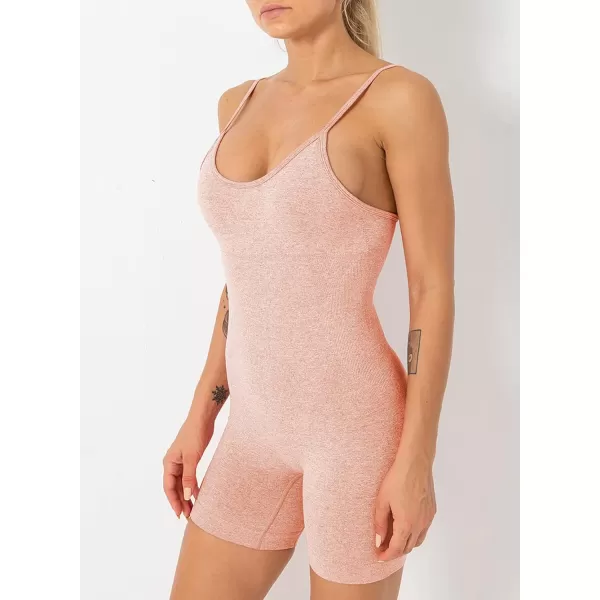 Dokotoo Womens Yoga Rompers Workout Removabe Pads One Piece 2023 Ribbed Spaghetti Strap Jumpsuit