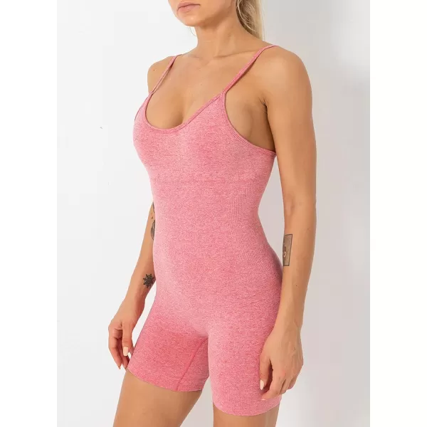 Dokotoo Womens Yoga Rompers Workout Removabe Pads One Piece 2023 Ribbed Spaghetti Strap Jumpsuit