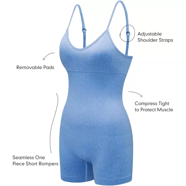 Dokotoo Womens Yoga Rompers Workout Removabe Pads One Piece 2023 Ribbed Spaghetti Strap Jumpsuit