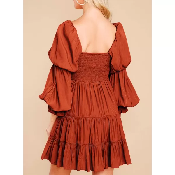 EVALESS Summer Dresses for Women 2022 Long Ruffle Sleeve V Neck Off Shoulder Elastic Waist Short Skater Casual Mini Dresses
