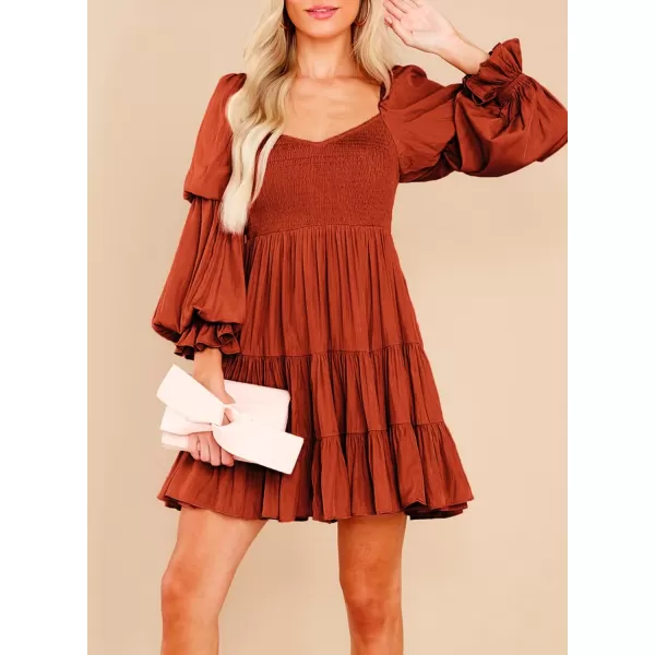 EVALESS Summer Dresses for Women 2022 Long Ruffle Sleeve V Neck Off Shoulder Elastic Waist Short Skater Casual Mini Dresses