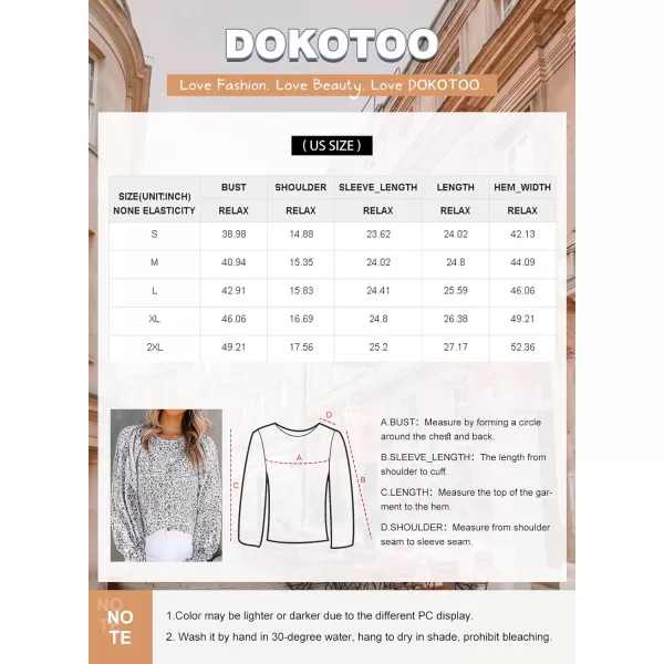 Dokotoo Floral Print Blouses for Women Crewneck Smocked Puff Sleeve Shirts Casual Babydoll Tops