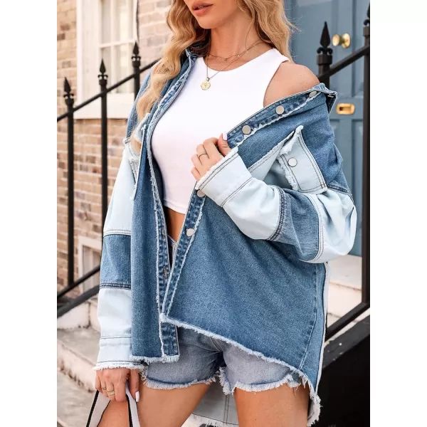 Dokotoo Jean Jacket Women Oversized Patchwork Fashion 2023 Shacket Jacket Women Long Boyfriend Button Down Shirts