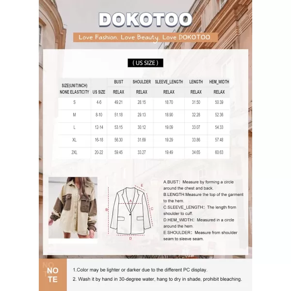 Dokotoo Jean Jacket Women Oversized Patchwork Fashion 2023 Shacket Jacket Women Long Boyfriend Button Down Shirts