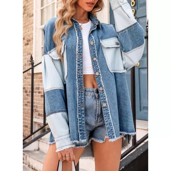 Dokotoo Jean Jacket Women Oversized Patchwork Fashion 2023 Shacket Jacket Women Long Boyfriend Button Down Shirts