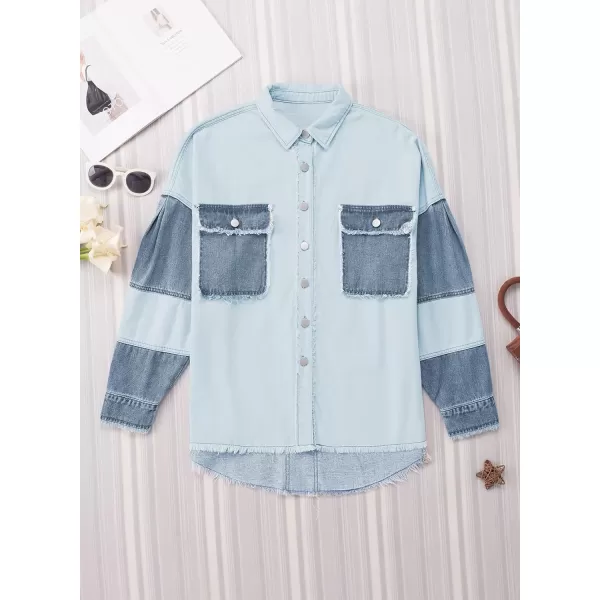 Dokotoo Jean Jacket Women Oversized Patchwork Fashion 2023 Shacket Jacket Women Long Boyfriend Button Down Shirts