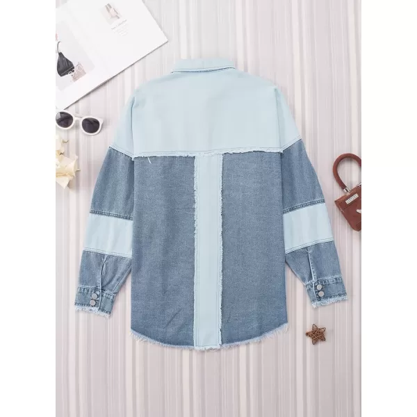 Dokotoo Jean Jacket Women Oversized Patchwork Fashion 2023 Shacket Jacket Women Long Boyfriend Button Down Shirts