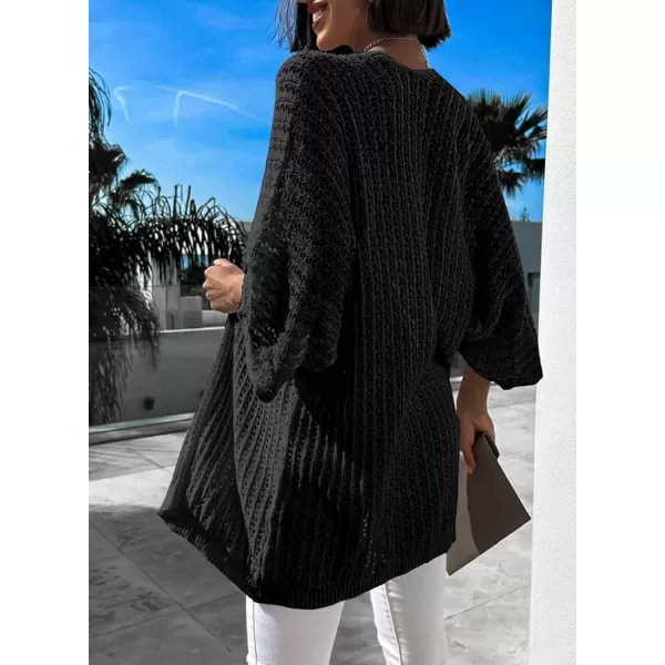 Dokotoo Lightweight Summer Cardigan for Women 2023 Spring Fall Hollow-Out Knit Kimono Netted Crochet Knit Cardigans Sweaters