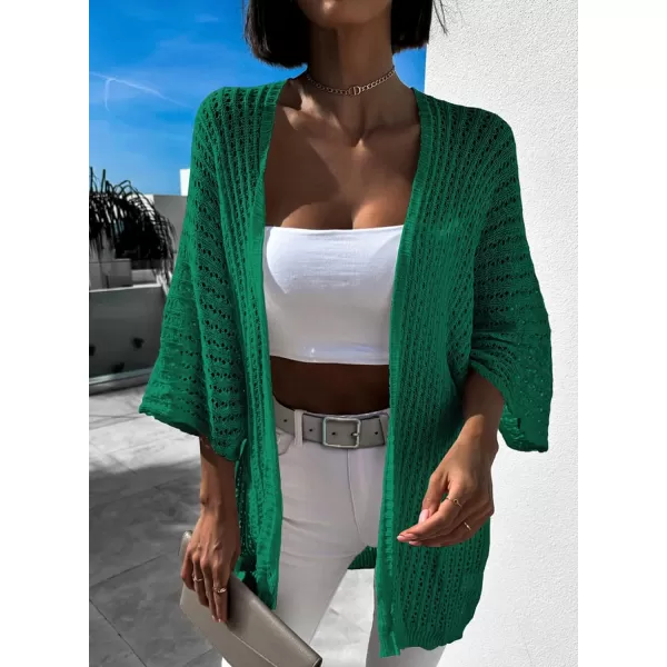 Dokotoo Lightweight Summer Cardigan for Women 2023 Spring Fall Hollow-Out Knit Kimono Netted Crochet Knit Cardigans Sweaters