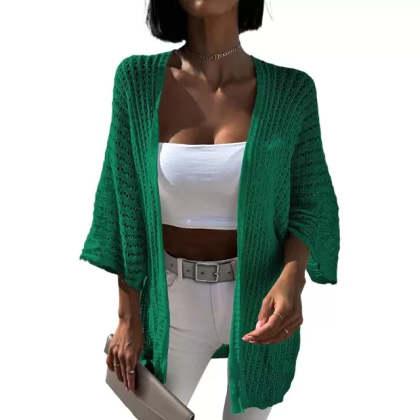 Dokotoo Lightweight Summer Cardigan for Women 2023 Spring Fall Hollow-Out Knit Kimono Netted Crochet Knit Cardigans Sweaters
