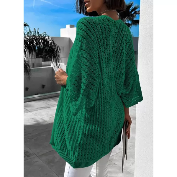 Dokotoo Lightweight Summer Cardigan for Women 2023 Spring Fall Hollow-Out Knit Kimono Netted Crochet Knit Cardigans Sweaters