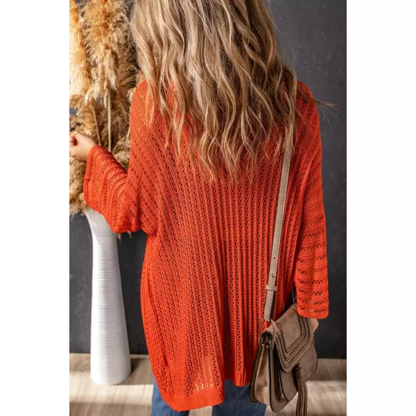 Dokotoo Lightweight Summer Cardigan for Women 2023 Spring Fall Hollow-Out Knit Kimono Netted Crochet Knit Cardigans Sweaters