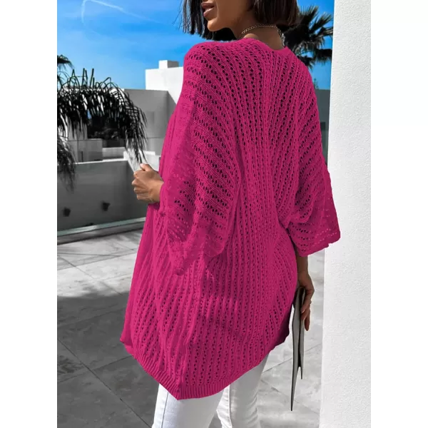 Dokotoo Lightweight Summer Cardigan for Women 2023 Spring Fall Hollow-Out Knit Kimono Netted Crochet Knit Cardigans Sweaters