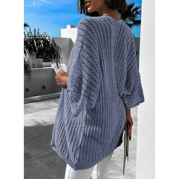 Dokotoo Lightweight Summer Cardigan for Women 2023 Spring Fall Hollow-Out Knit Kimono Netted Crochet Knit Cardigans Sweaters