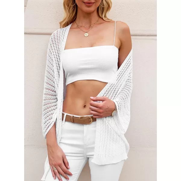 Dokotoo Lightweight Summer Cardigan for Women 2023 Spring Fall Hollow-Out Knit Kimono Netted Crochet Knit Cardigans Sweaters