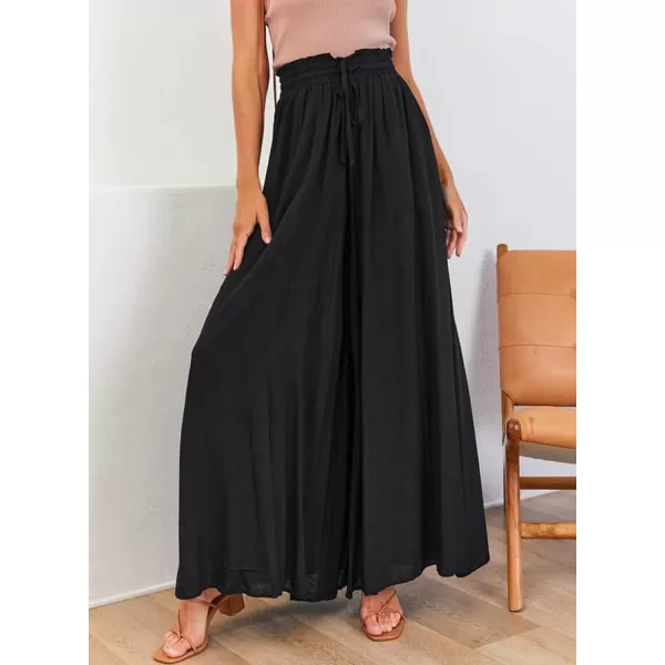 Dokotoo Pants for Women Casual Elastic Waist Wide Leg Pants with Pockets