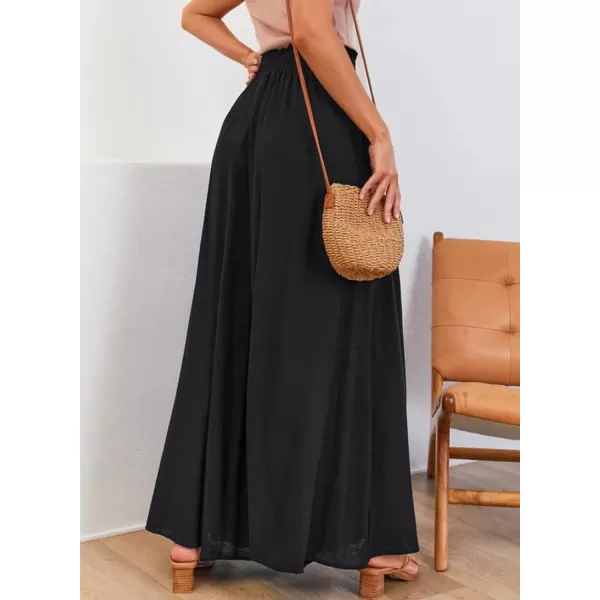 Dokotoo Pants for Women Casual Elastic Waist Wide Leg Pants with Pockets