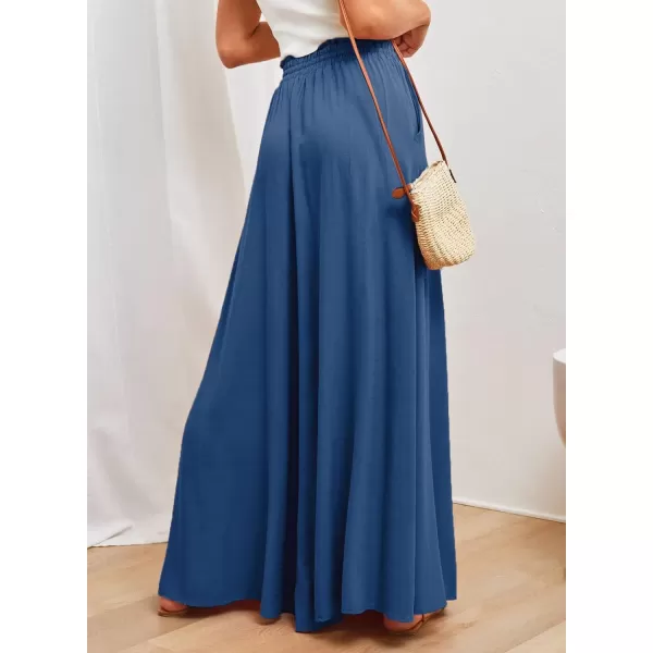 Dokotoo Pants for Women Casual Elastic Waist Wide Leg Pants with Pockets