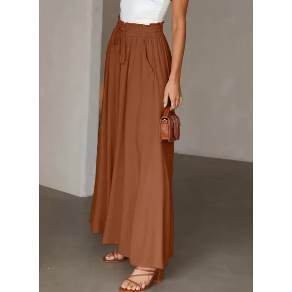 Dokotoo Pants for Women Casual Elastic Waist Wide Leg Pants with Pockets