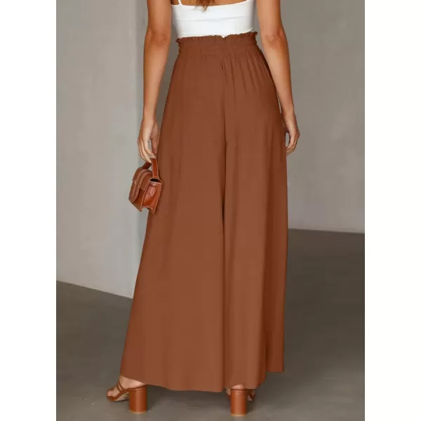 Dokotoo Pants for Women Casual Elastic Waist Wide Leg Pants with Pockets
