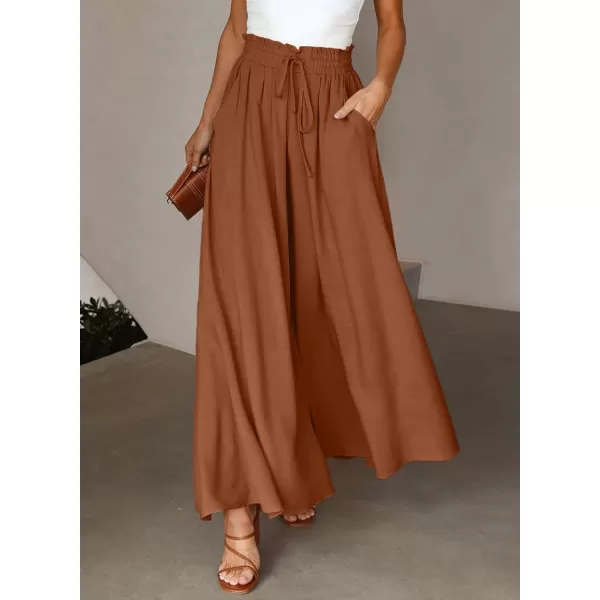 Dokotoo Pants for Women Casual Elastic Waist Wide Leg Pants with Pockets