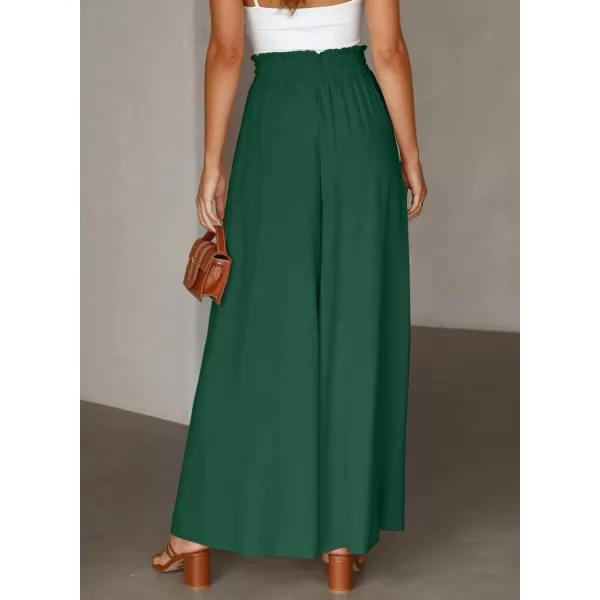 Dokotoo Pants for Women Casual Elastic Waist Wide Leg Pants with Pockets