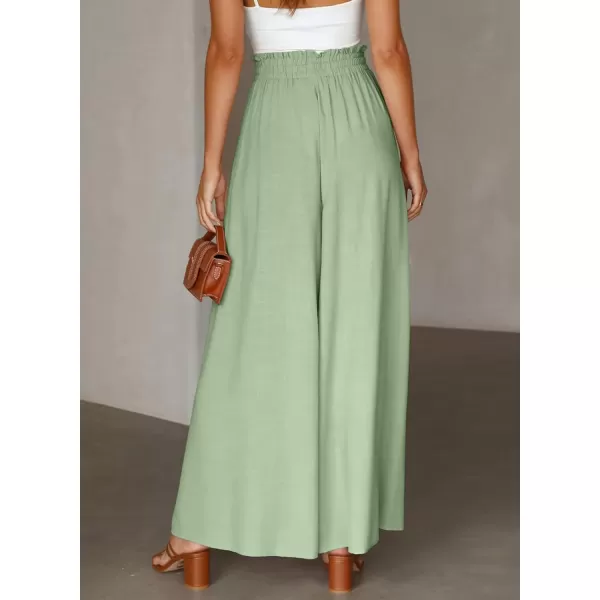 Dokotoo Pants for Women Casual Elastic Waist Wide Leg Pants with Pockets