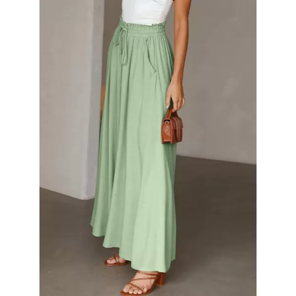 Dokotoo Pants for Women Casual Elastic Waist Wide Leg Pants with Pockets