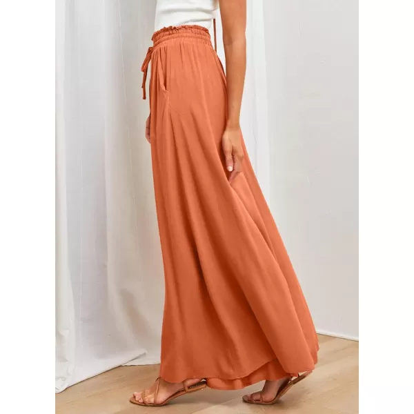 Dokotoo Pants for Women Casual Elastic Waist Wide Leg Pants with Pockets