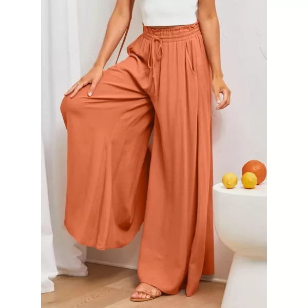 Dokotoo Pants for Women Casual Elastic Waist Wide Leg Pants with Pockets