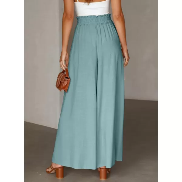 Dokotoo Pants for Women Casual Elastic Waist Wide Leg Pants with Pockets