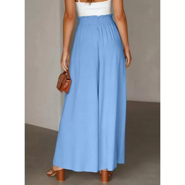 Dokotoo Pants for Women Casual Elastic Waist Wide Leg Pants with Pockets