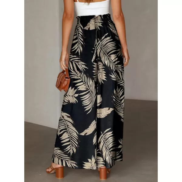 Dokotoo Pants for Women Casual Elastic Waist Wide Leg Pants with Pockets