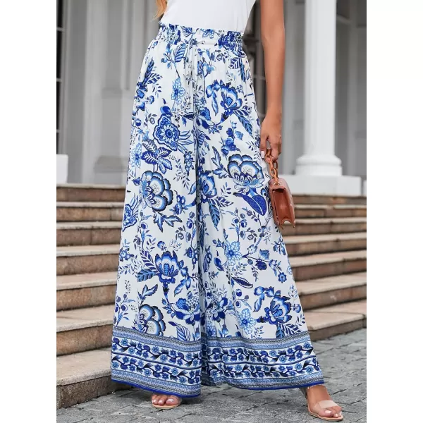 Dokotoo Pants for Women Casual Elastic Waist Wide Leg Pants with Pockets