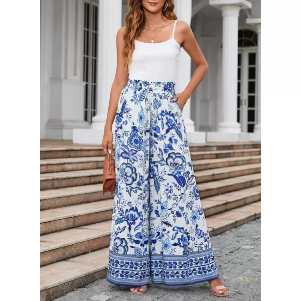 Dokotoo Pants for Women Casual Elastic Waist Wide Leg Pants with Pockets