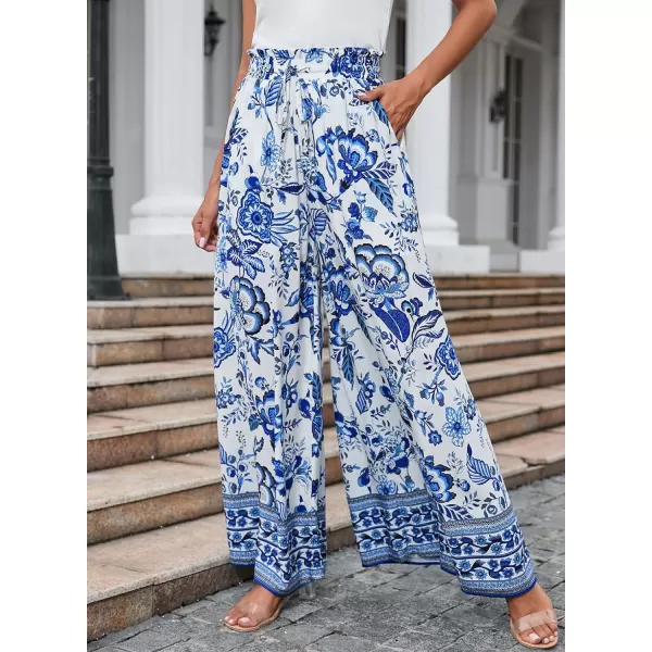 Dokotoo Pants for Women Casual Elastic Waist Wide Leg Pants with Pockets