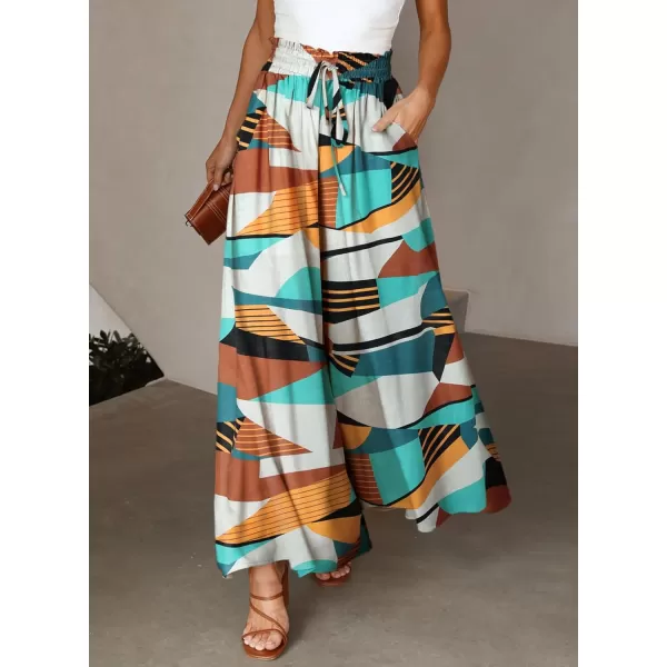 Dokotoo Pants for Women Casual Elastic Waist Wide Leg Pants with Pockets