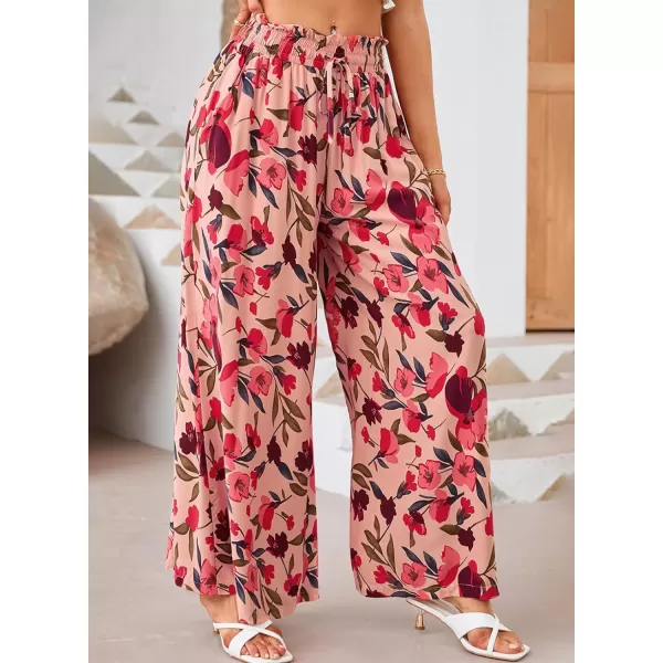 Dokotoo Pants for Women Casual Elastic Waist Wide Leg Pants with Pockets