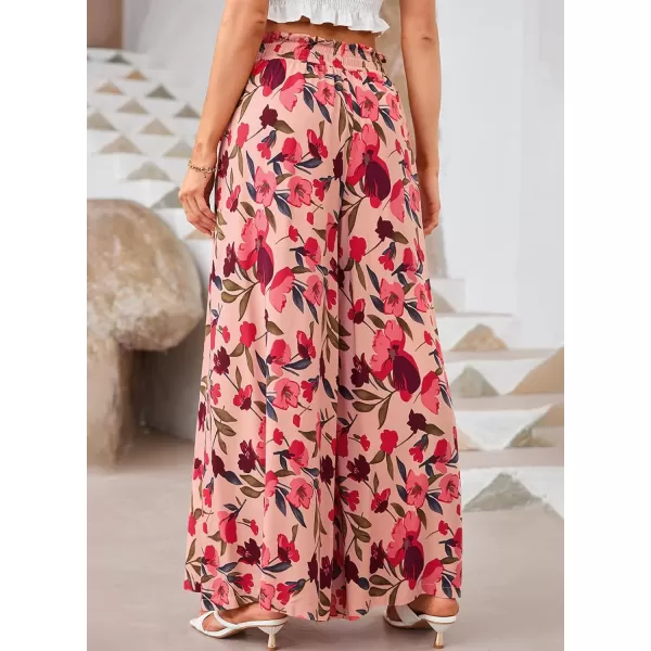 Dokotoo Pants for Women Casual Elastic Waist Wide Leg Pants with Pockets