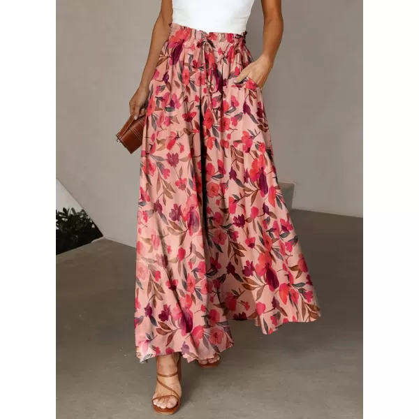 Dokotoo Pants for Women Casual Elastic Waist Wide Leg Pants with Pockets