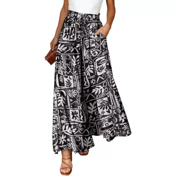 Dokotoo Pants for Women Casual Elastic Waist Wide Leg Pants with Pockets