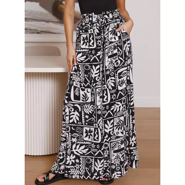 Dokotoo Pants for Women Casual Elastic Waist Wide Leg Pants with Pockets